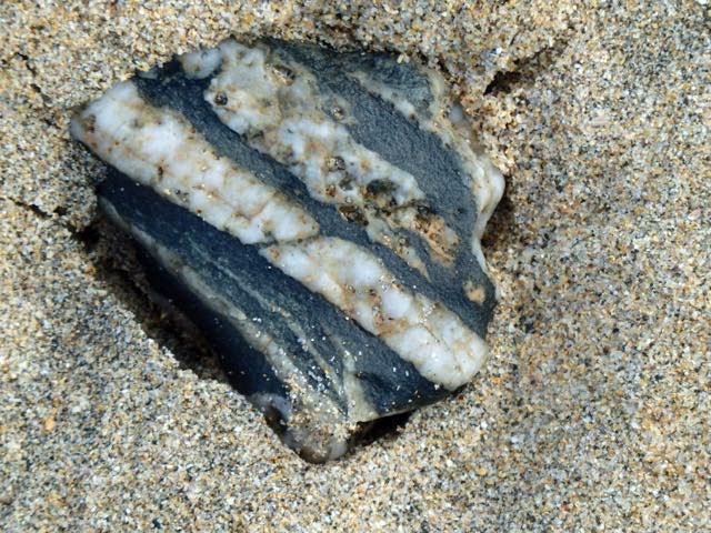 Striped granite stone